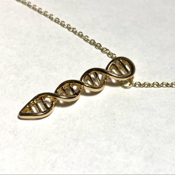 1 LEFT‼️ 2/$20 NEW Gold DNA Helix Necklace Pendant + Chain - Picture 3 of 11